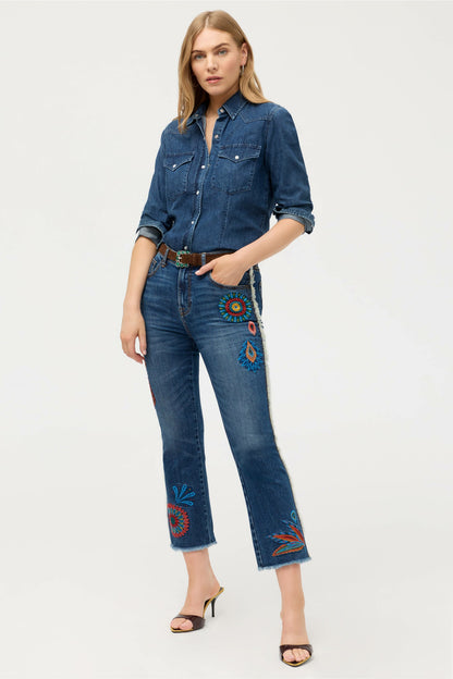 Johnny Was THE FRINGE CROPPED BABY BOOT JEAN