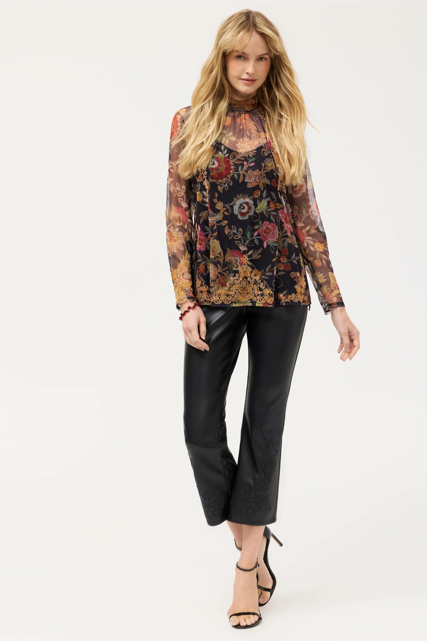 Johnny Was CYNDI CROPPED BABY BOOT VEGAN LEATHER PANT