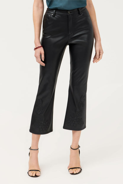 Johnny Was CYNDI CROPPED BABY BOOT VEGAN LEATHER PANT