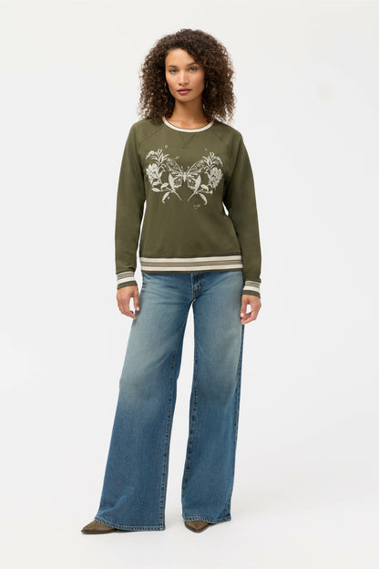 Johnny Was BEE ACTIVE RAGLAN CREW NECK SWEATSHIRT