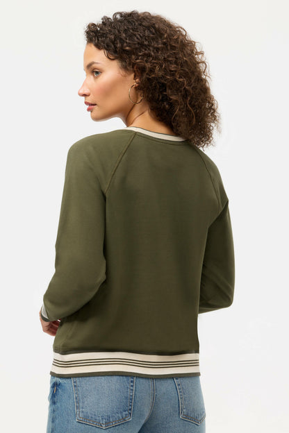 Johnny Was BEE ACTIVE RAGLAN CREW NECK SWEATSHIRT