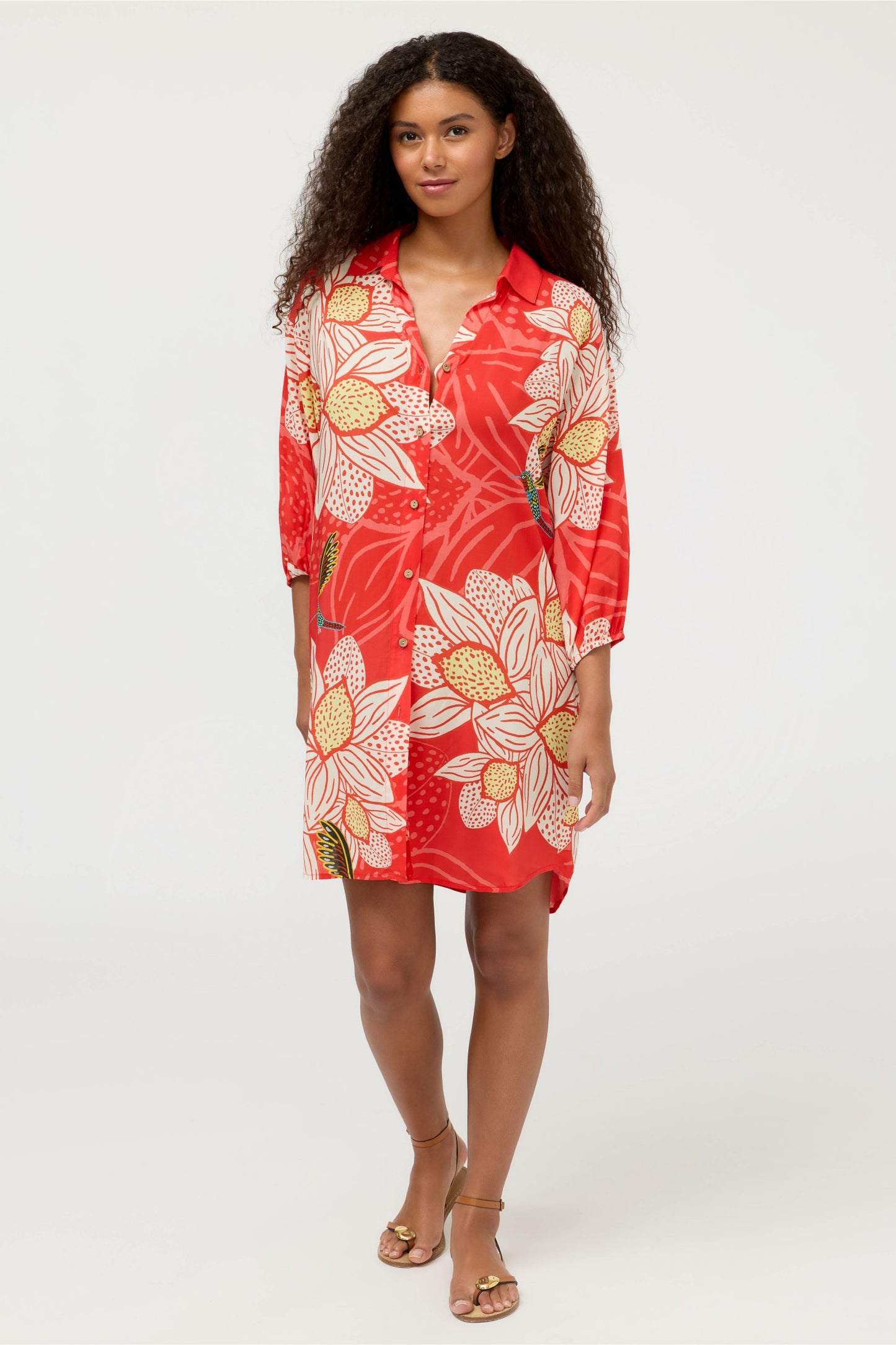 Johnny Was JW X ASHLEY PERCIVAL BUTTON DOWN SHIRT DRESS