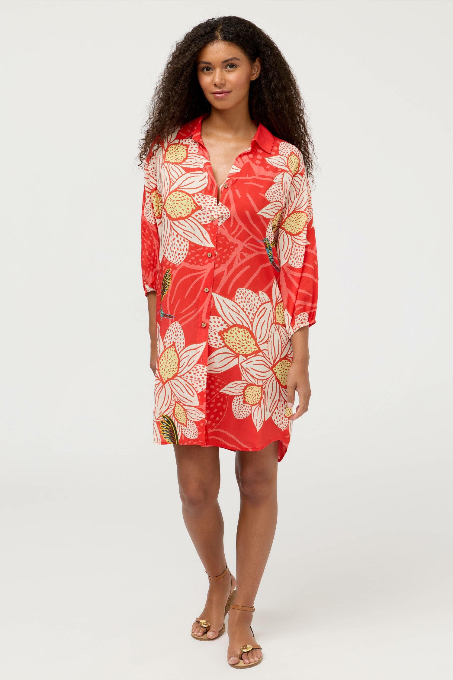 Johnny Was JW X ASHLEY PERCIVAL BUTTON DOWN SHIRT DRESS