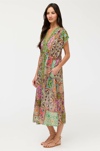 Johnny Was LANTHE V-NECK KAFTAN DRESS