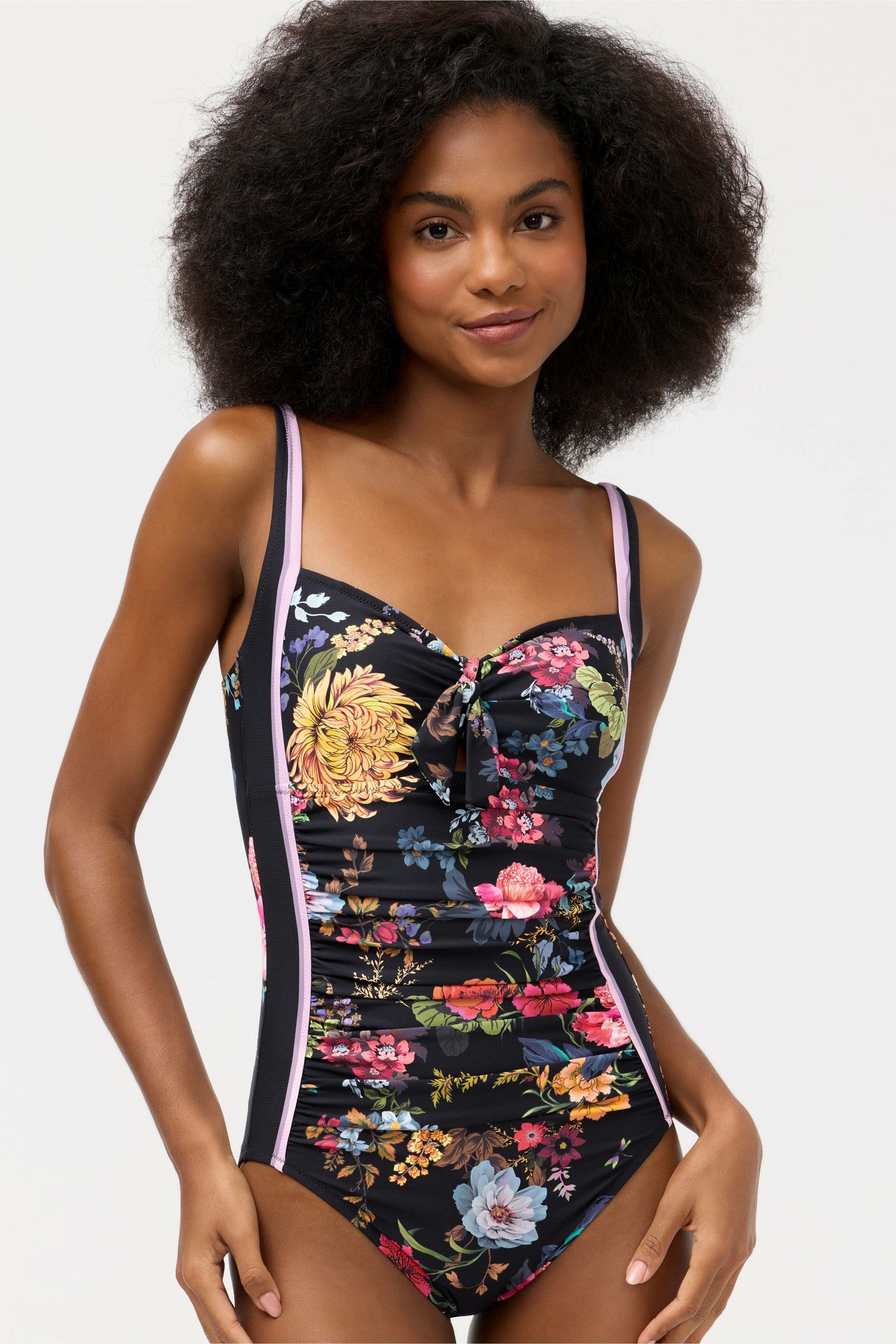 Johnny Was BACCARA TIE RUCHED ONE PIECE