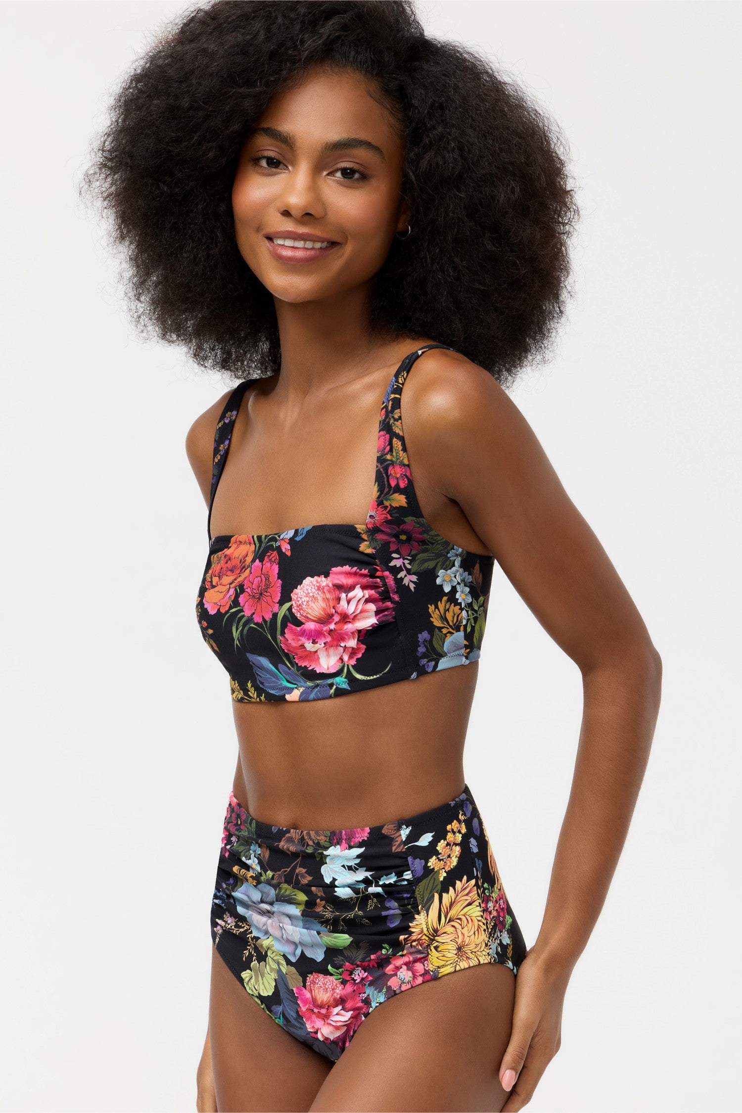 Johnny Was BACCARA RUCHED TANK BIKINI TOP