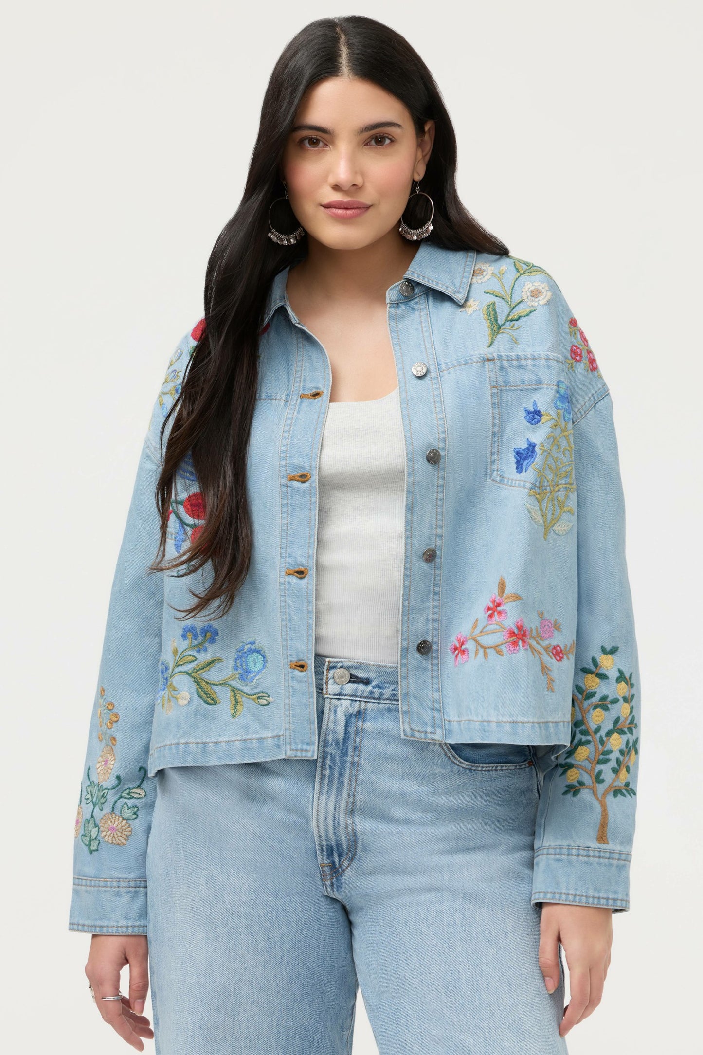 Johnny Was BEATRIX CROPPED DENIM JACKET