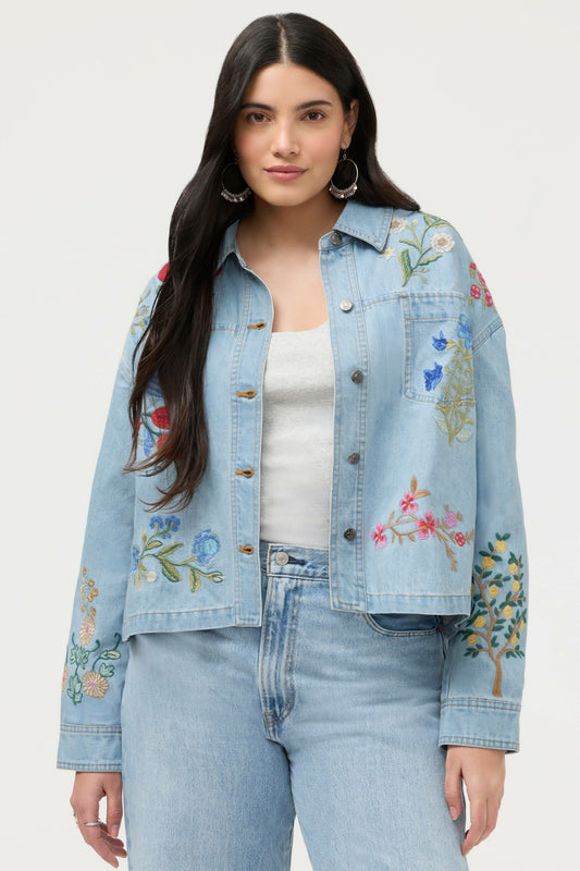 Johnny Was BEATRIX CROPPED DENIM JACKET