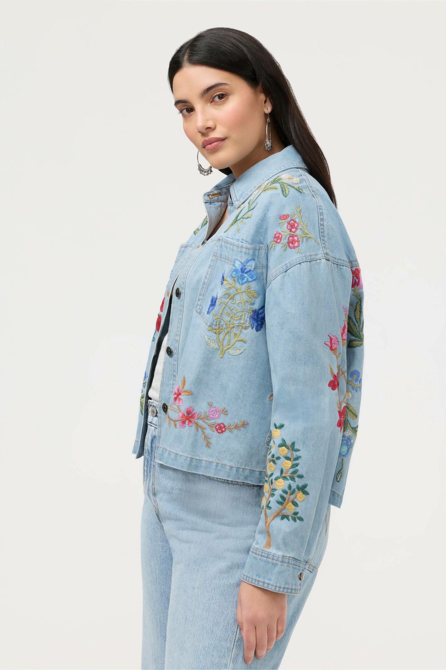 Johnny Was BEATRIX CROPPED DENIM JACKET