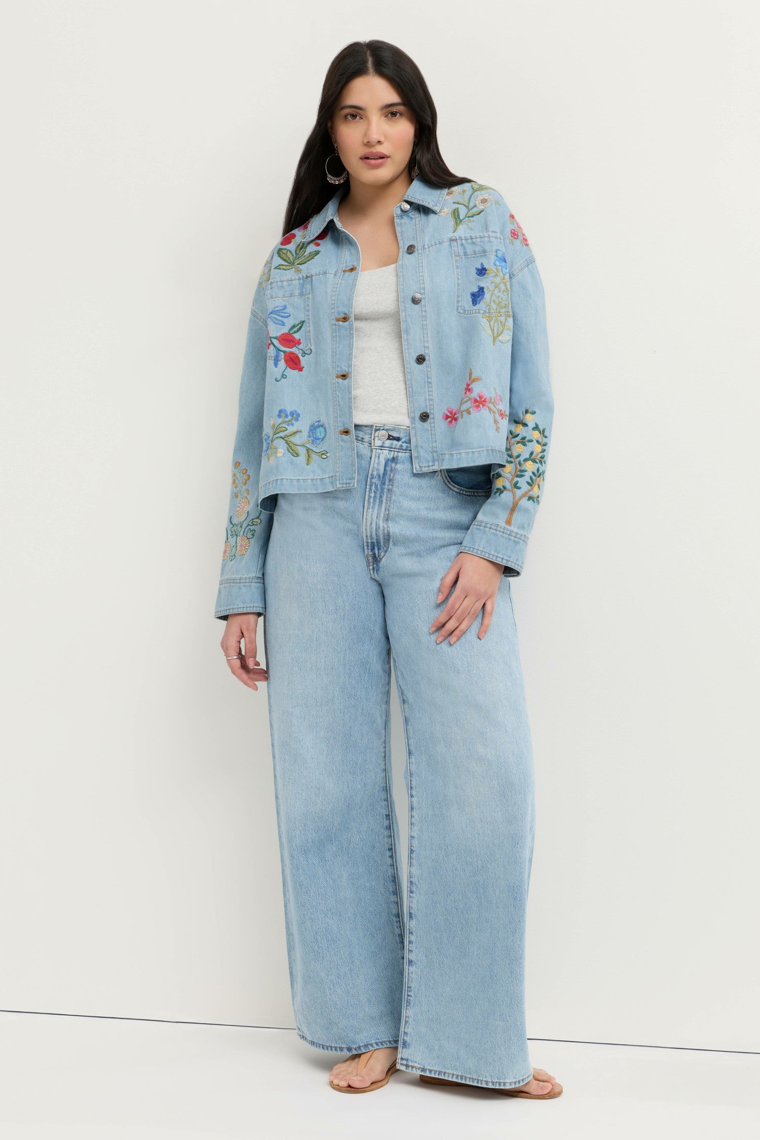 Johnny Was BEATRIX CROPPED DENIM JACKET