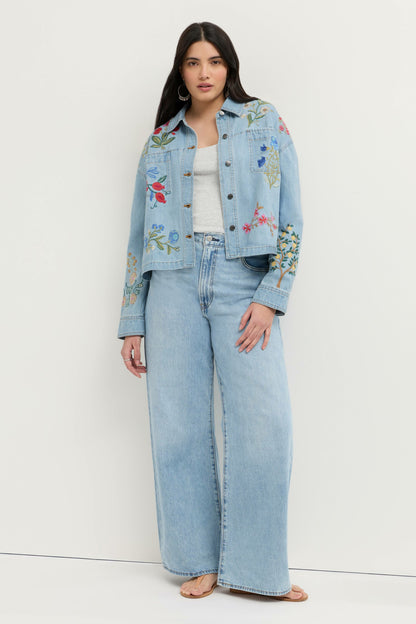Johnny Was BEATRIX CROPPED DENIM JACKET