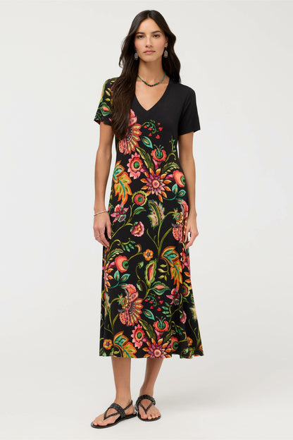 Johnny Was THE JANIE FAVORITE V-NECK CAP SLEEVE DRESS