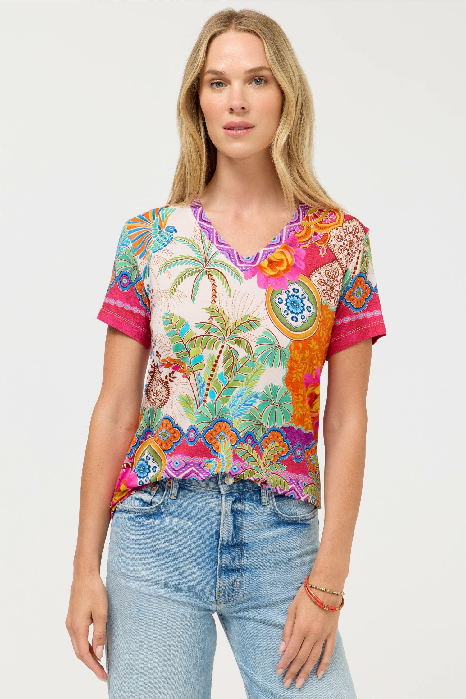 Johnny Was The Janie Favorite Short Sleeve V-Neck Tee