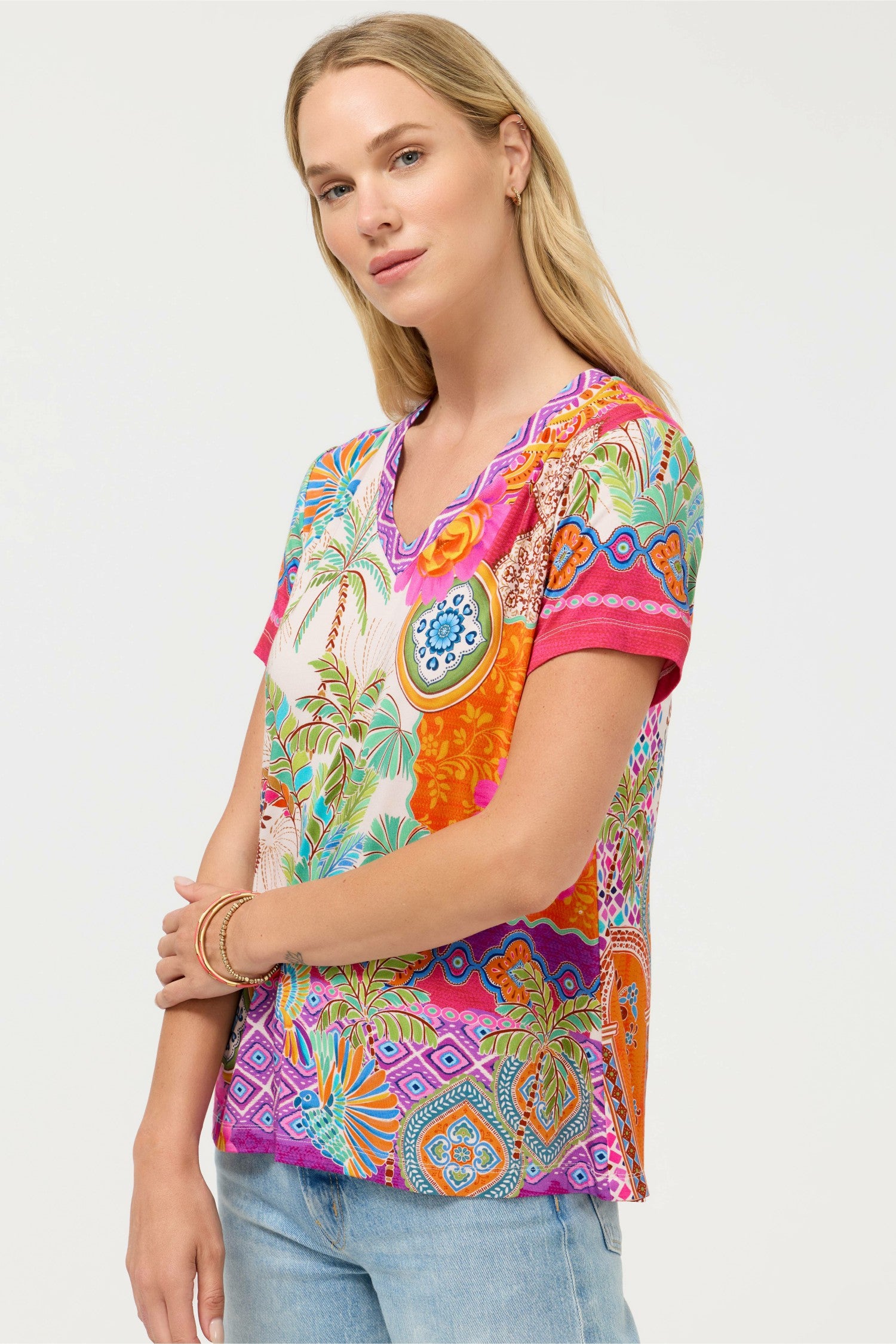 Johnny Was The Janie Favorite Short Sleeve V-Neck Tee