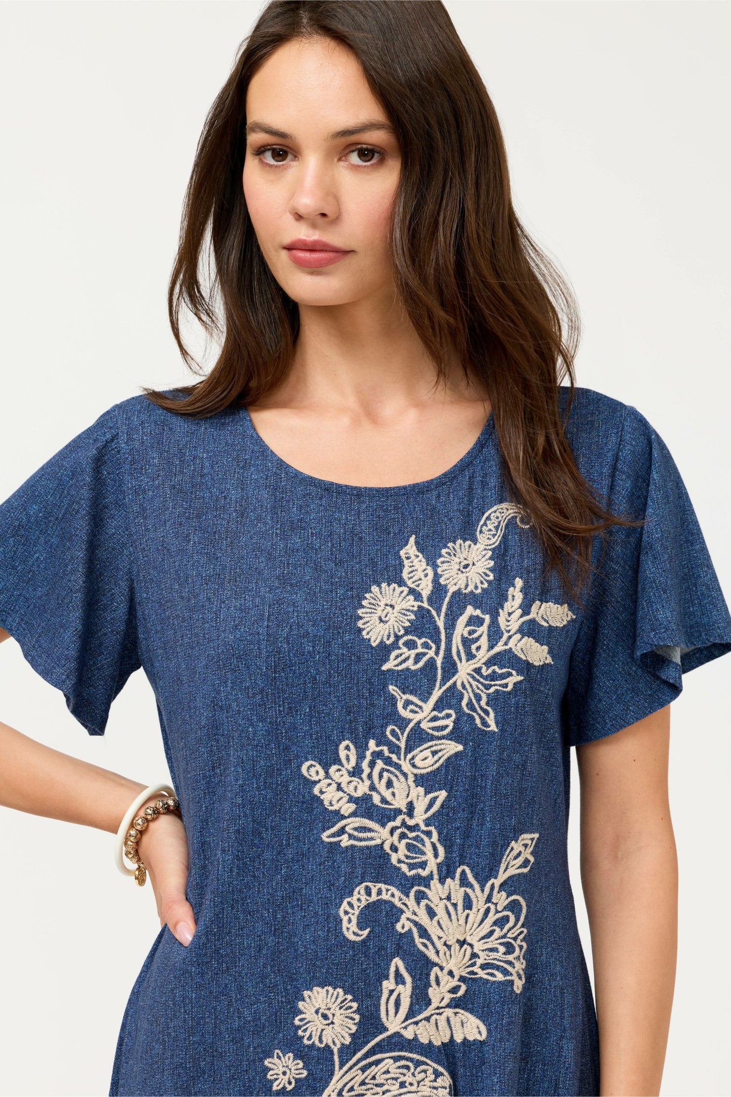 Johnny Was FLUTTER SLEEVE KNIT DRESS