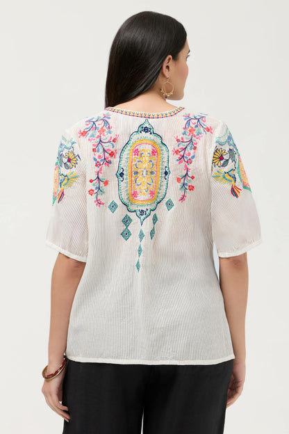 Johnny Was MARGOT SHORT SLEEVE BLOUSE