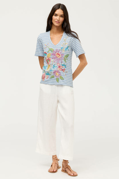 Johnny Was RAW HEM V-NECK TEE