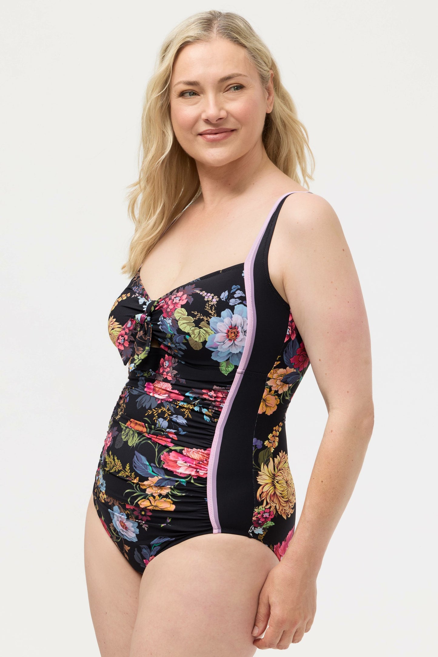 Johnny Was BACCARA TIE RUCHED ONE PIECE