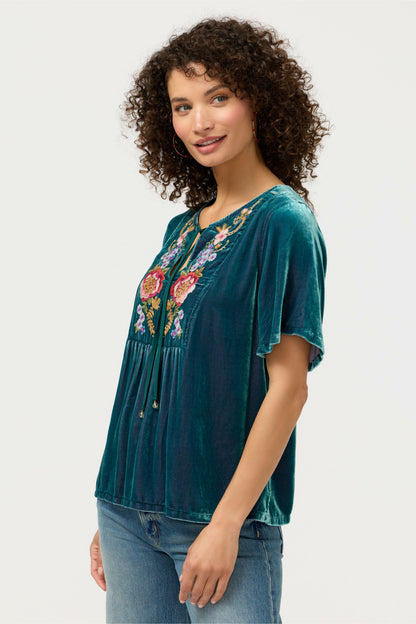 Johnny Was VELVET YOKE BLOUSE