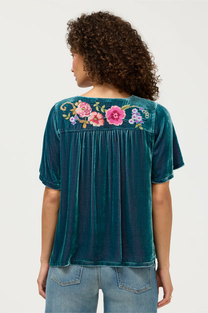 Johnny Was VELVET YOKE BLOUSE