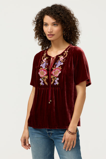 Johnny Was VELVET YOKE BLOUSE
