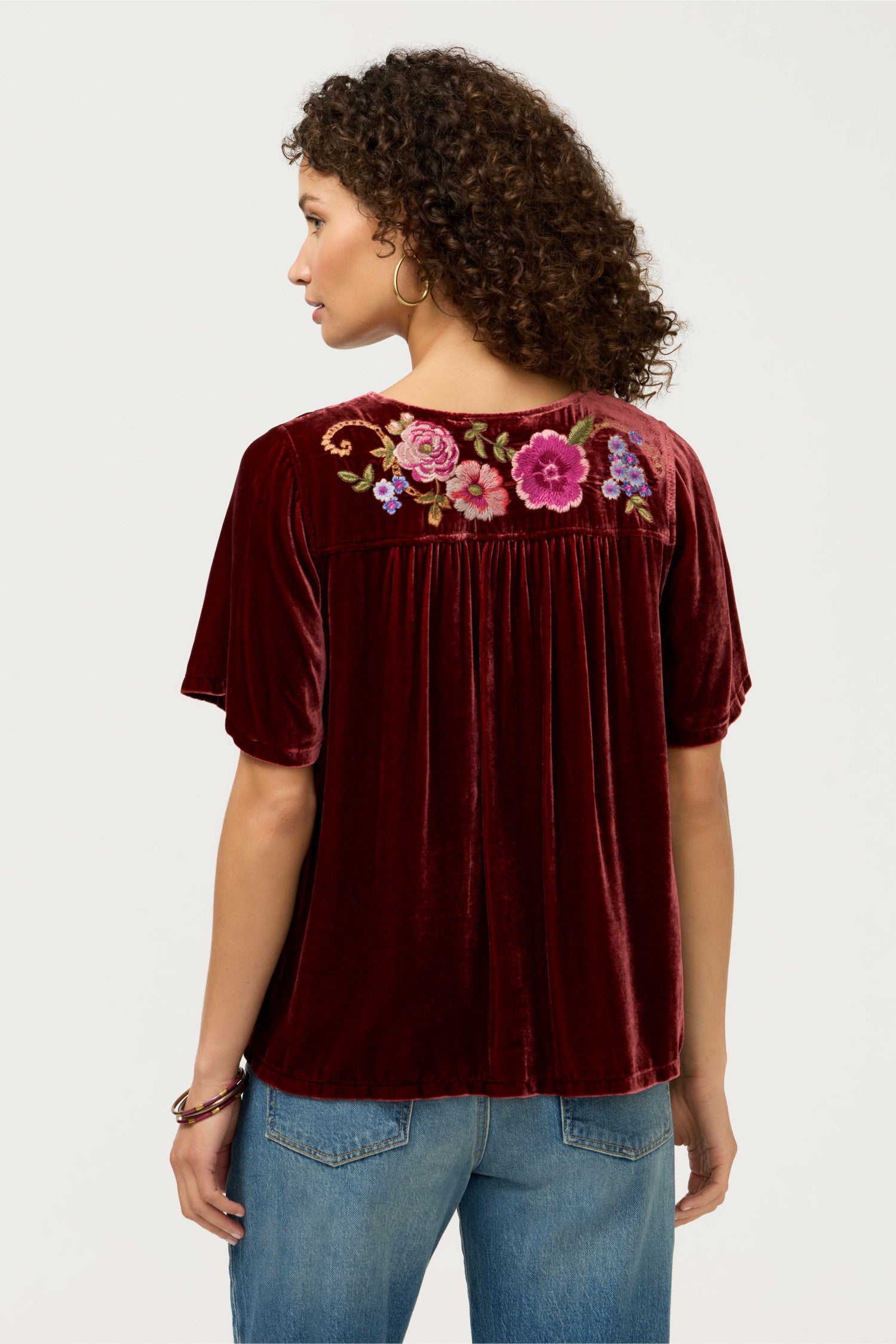 Johnny Was VELVET YOKE BLOUSE
