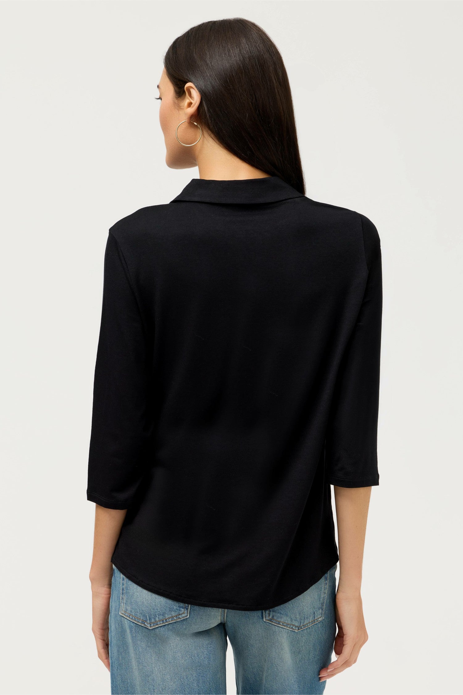 Johnny Was ESSENTIALS SOFT TOUCH 3/4 SLEEVE RELAXED SHIRT