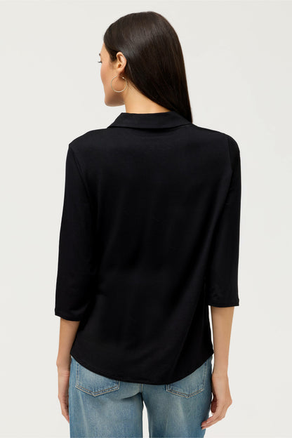 Johnny Was ESSENTIALS SOFT TOUCH 3/4 SLEEVE RELAXED SHIRT