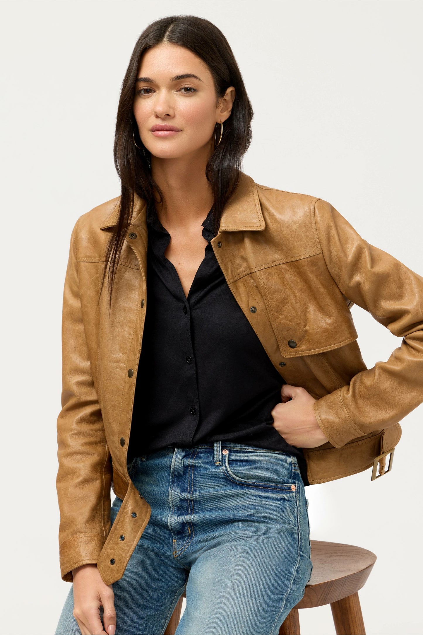 Johnny Was ESSENTIALS SOFT TOUCH 3/4 SLEEVE RELAXED SHIRT