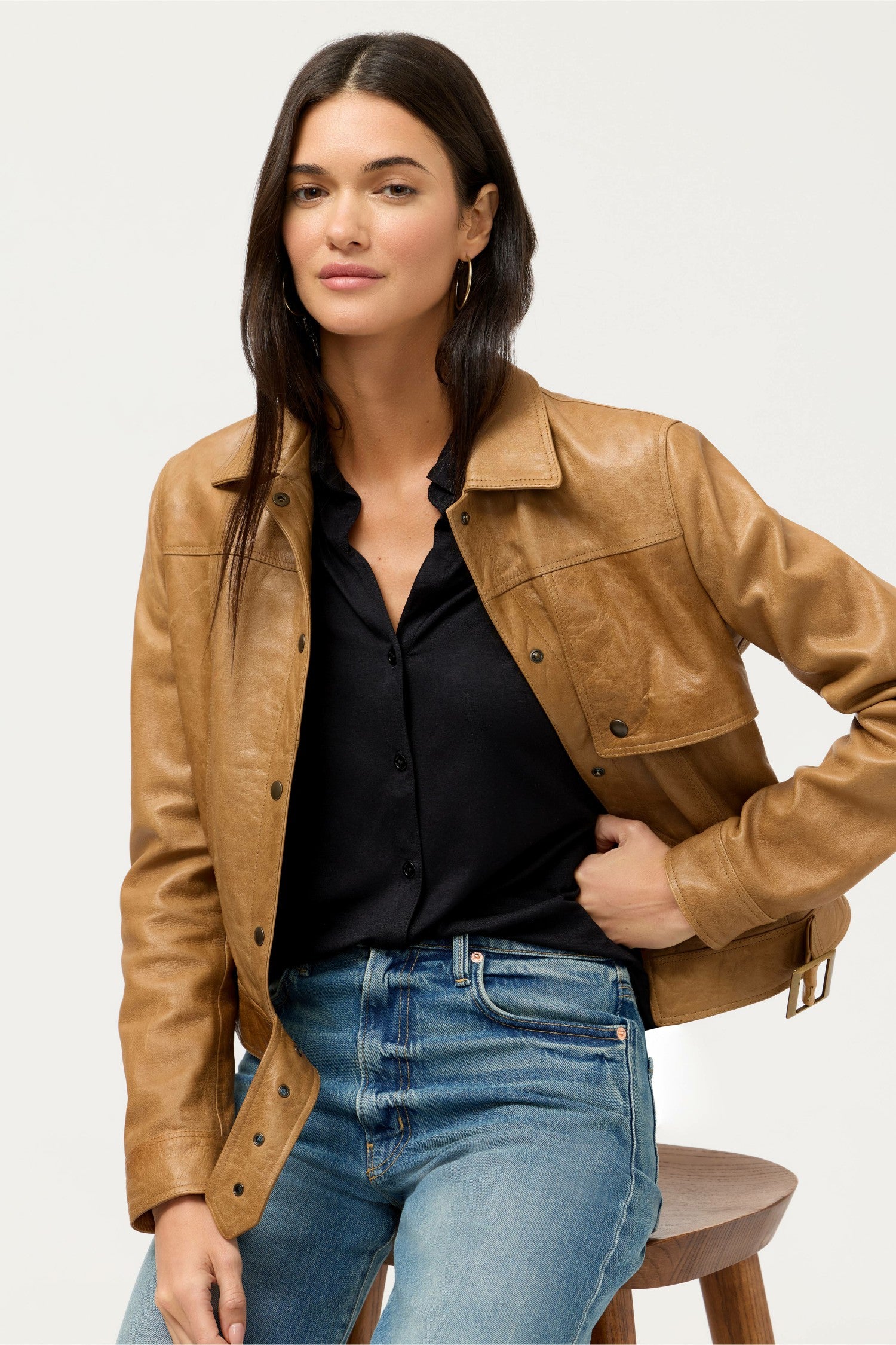 Johnny Was ESSENTIALS SOFT TOUCH 3/4 SLEEVE RELAXED SHIRT
