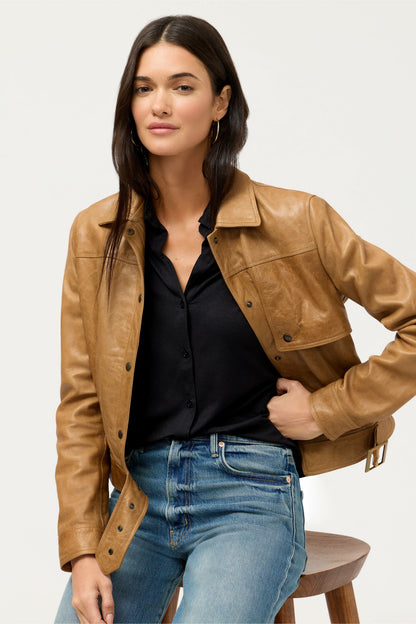Johnny Was ESSENTIALS SOFT TOUCH 3/4 SLEEVE RELAXED SHIRT