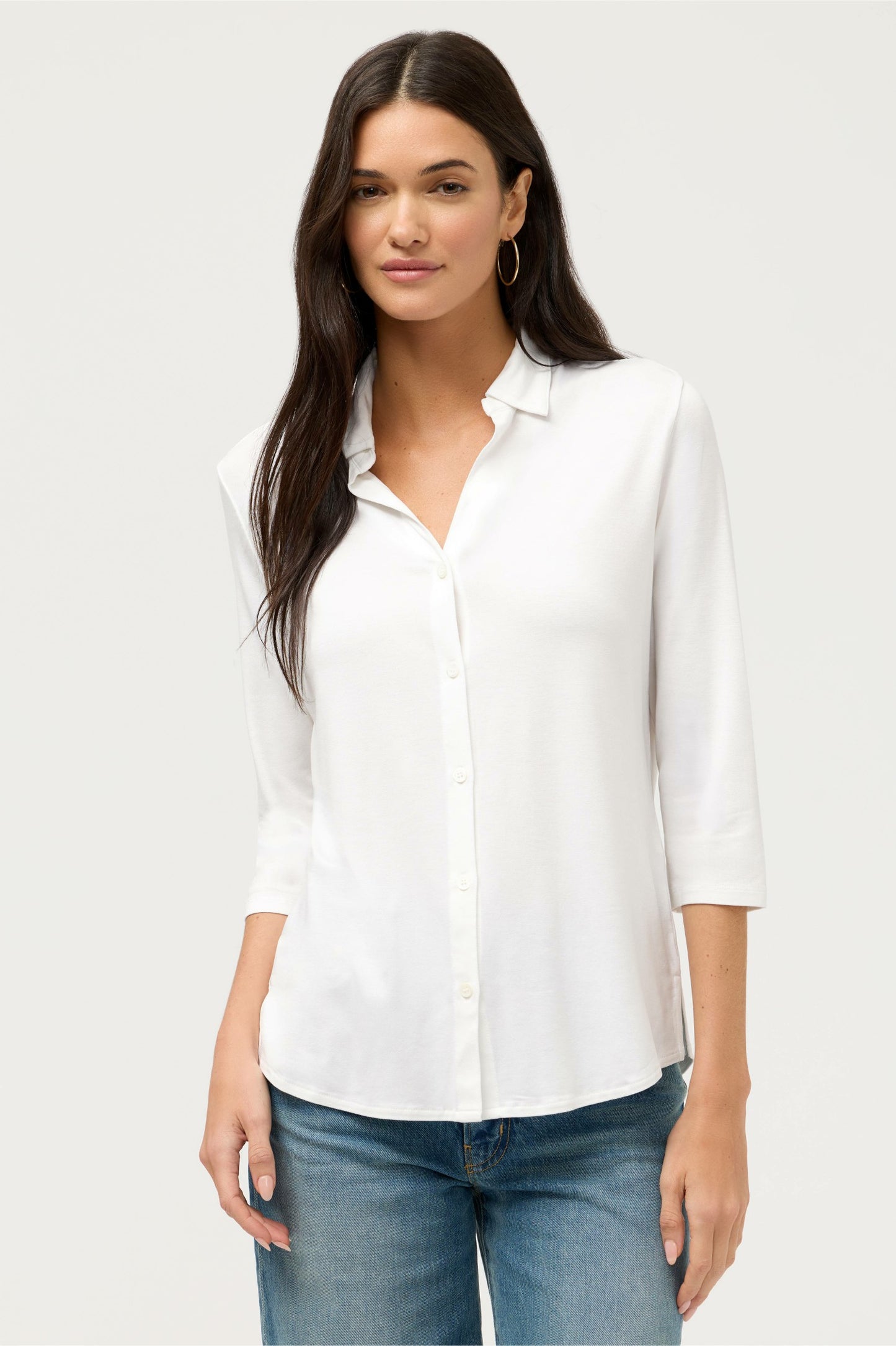 Johnny Was ESSENTIALS SOFT TOUCH 3/4 SLEEVE RELAXED SHIRT