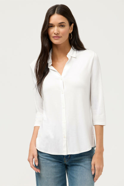 Johnny Was ESSENTIALS SOFT TOUCH 3/4 SLEEVE RELAXED SHIRT