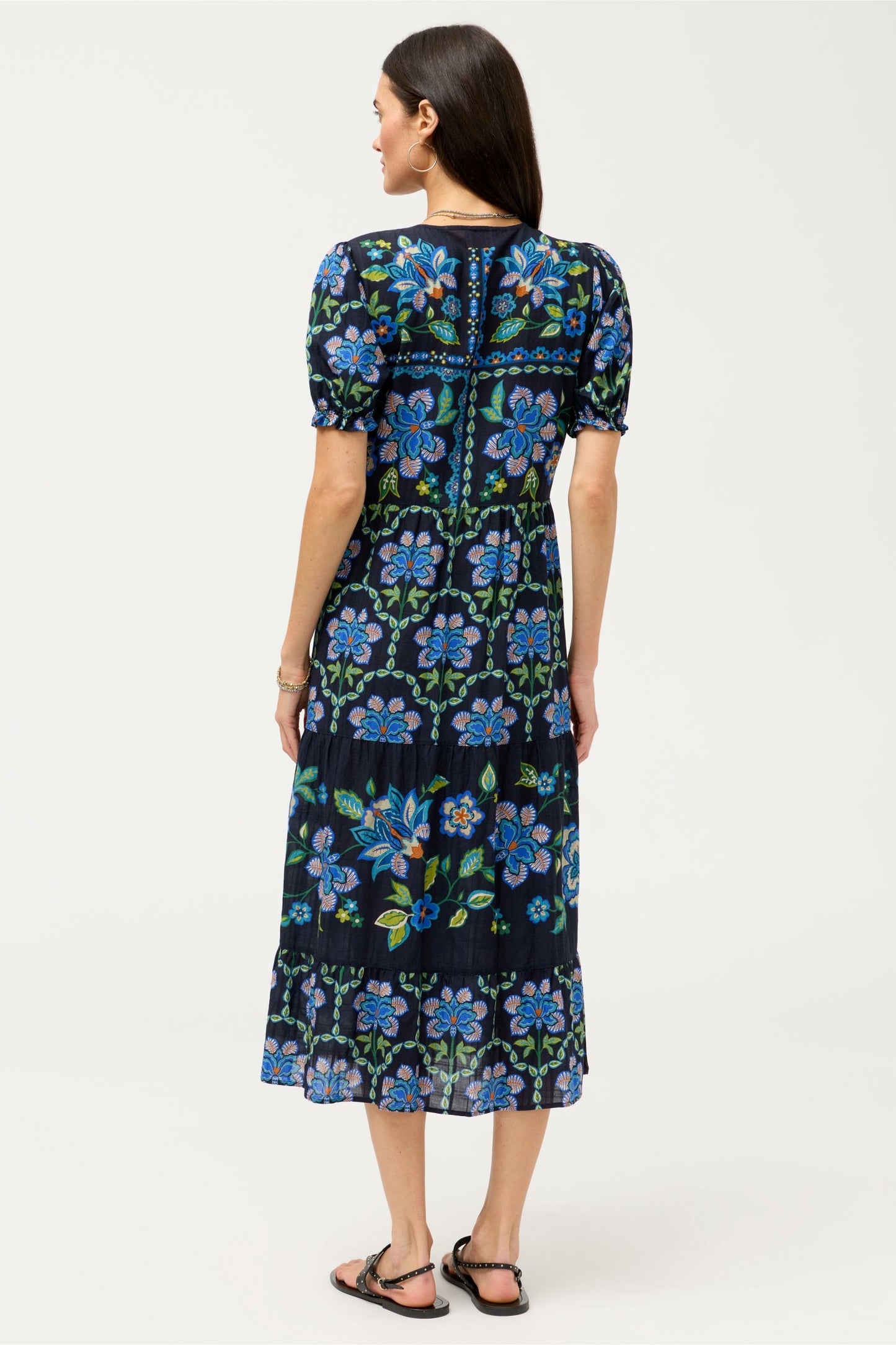 Johnny Was SHORT SLEEVE TIERED DRESS