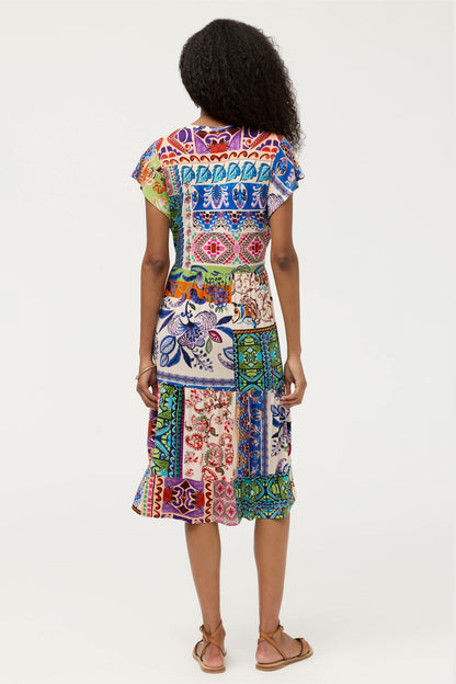 Johnny Was THE JANIE FAVORITE TIERED TEA LENGTH DRESS