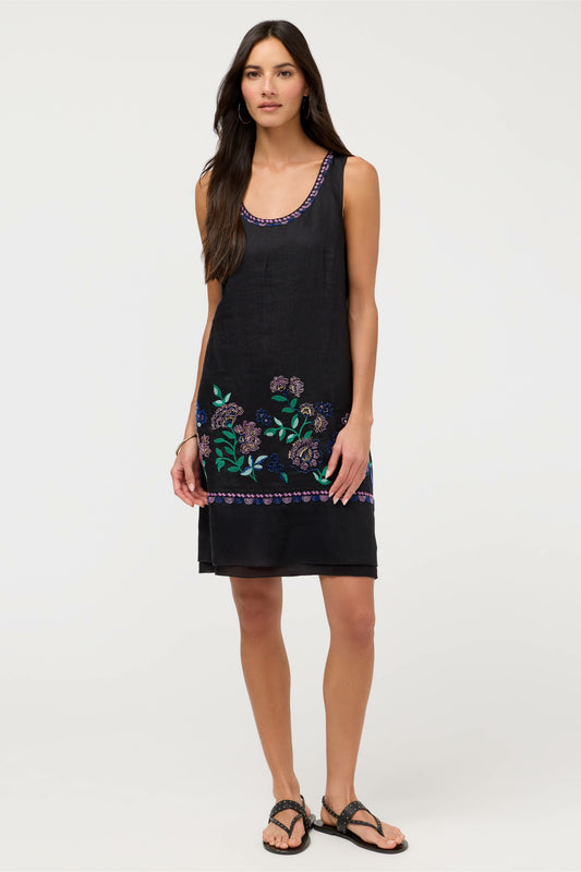 Johnny Was LINEN MIXED MEDIA TANK DRESS