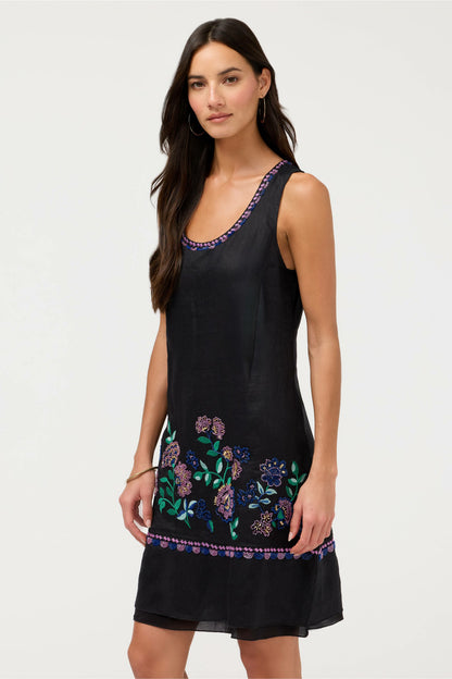 Johnny Was LINEN MIXED MEDIA TANK DRESS