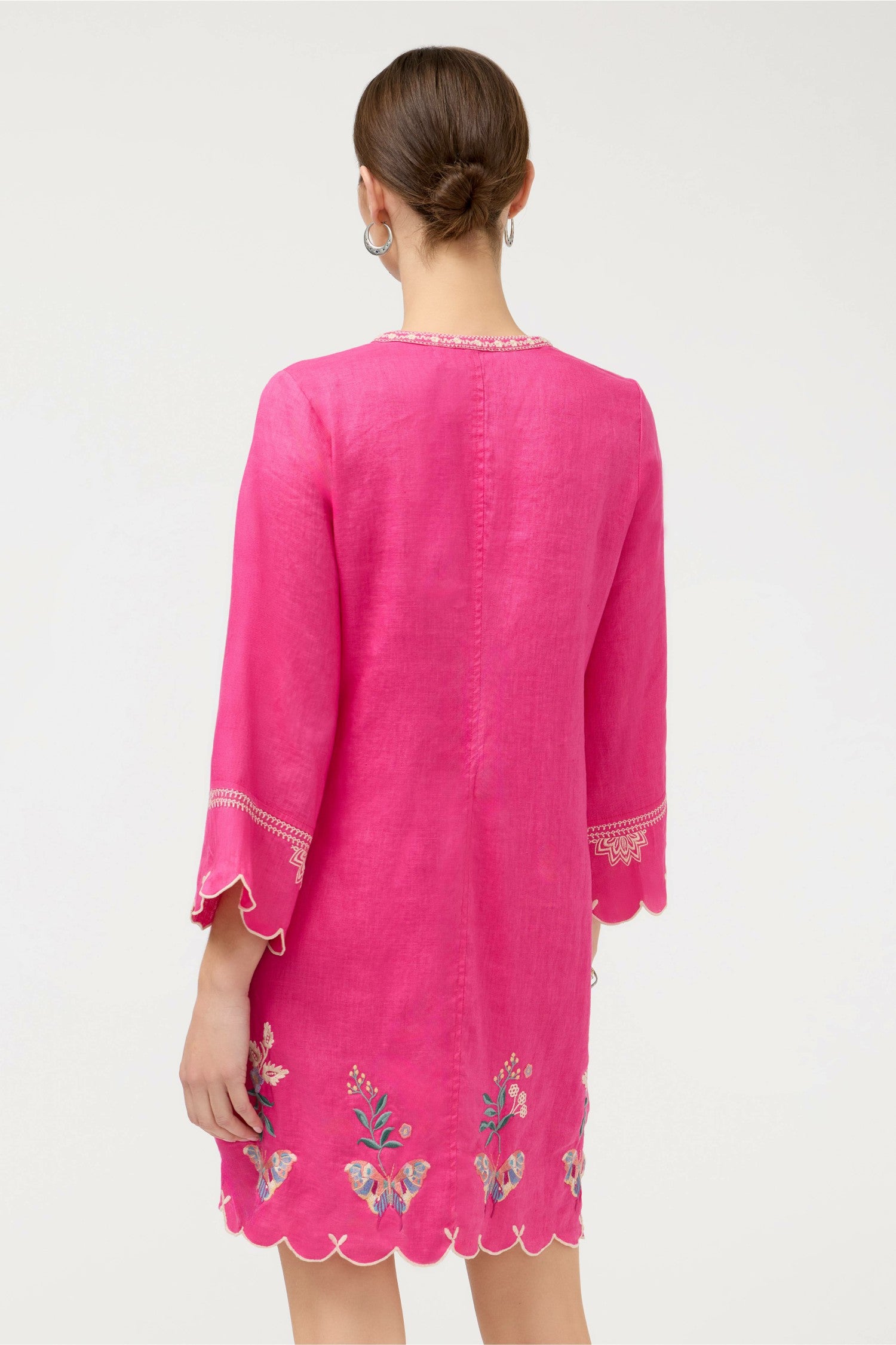 Johnny Was LINEN SCALLOP DRESS