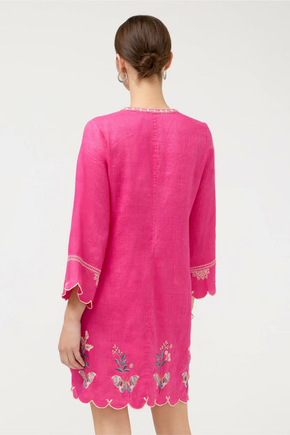 Johnny Was LINEN SCALLOP DRESS