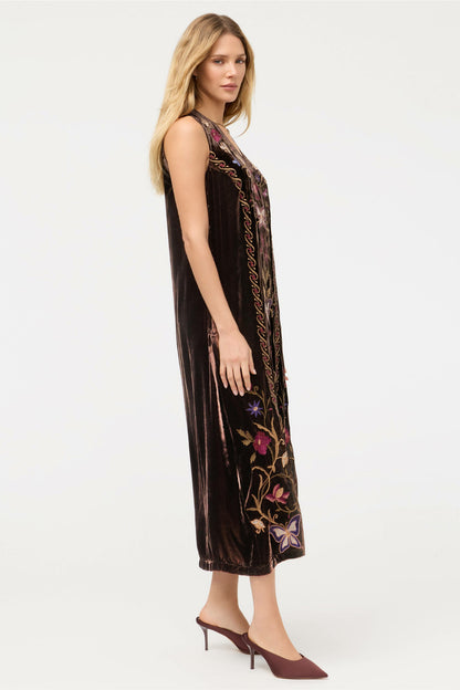 Johnny Was VELVET V-NECK TANK DRESS