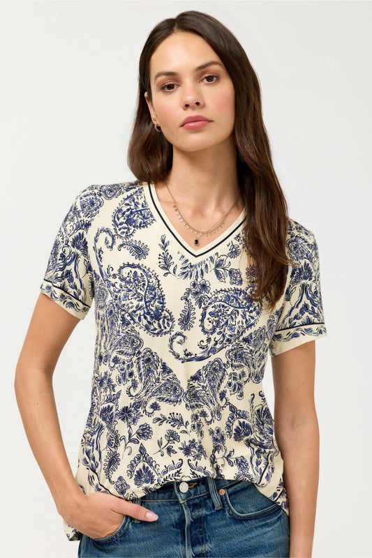 Johnny Was The Janie Favorite Short Sleeve V-Neck Swing Tee