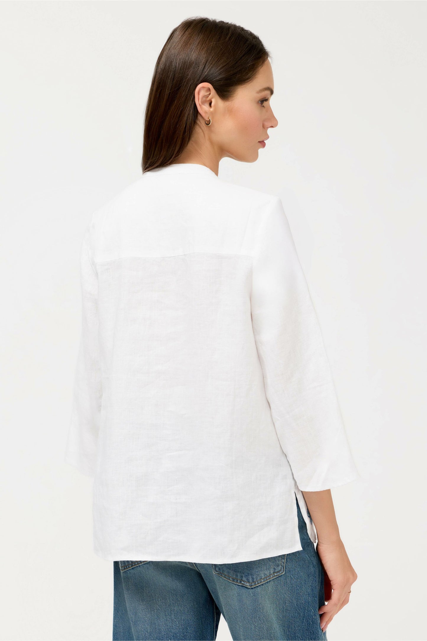 Johnny Was SLOANE V-NECK LINEN BLOUSE