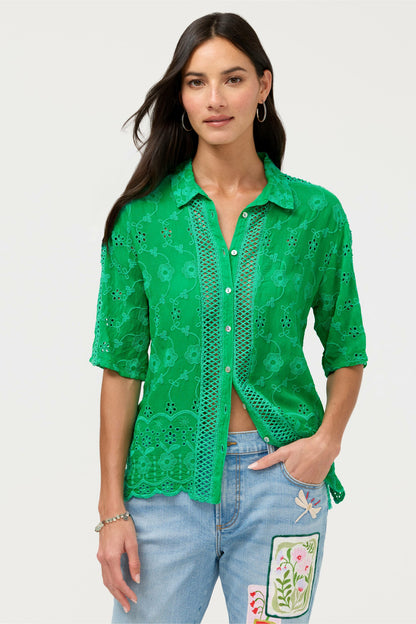 Johnny Was DEENA BUTTON DOWN TOP