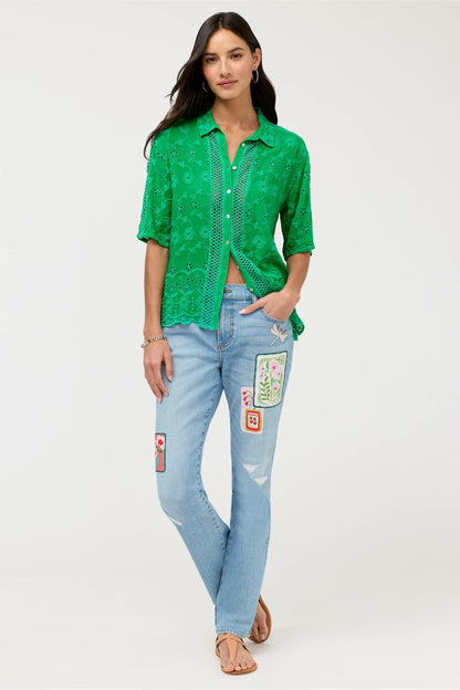 Johnny Was DEENA BUTTON DOWN TOP