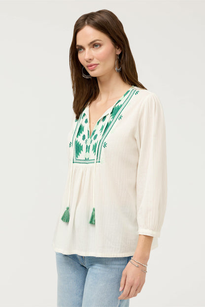 Johnny Was 3/4 SLEEVE PRAIRIE BLOUSE