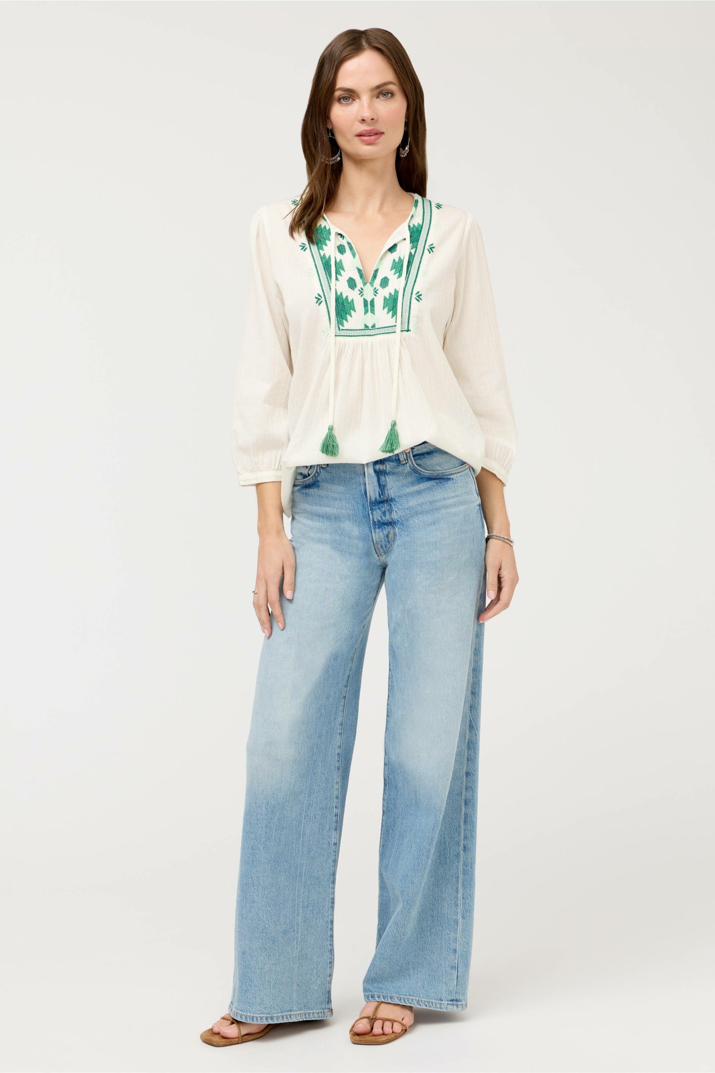 Johnny Was 3/4 SLEEVE PRAIRIE BLOUSE