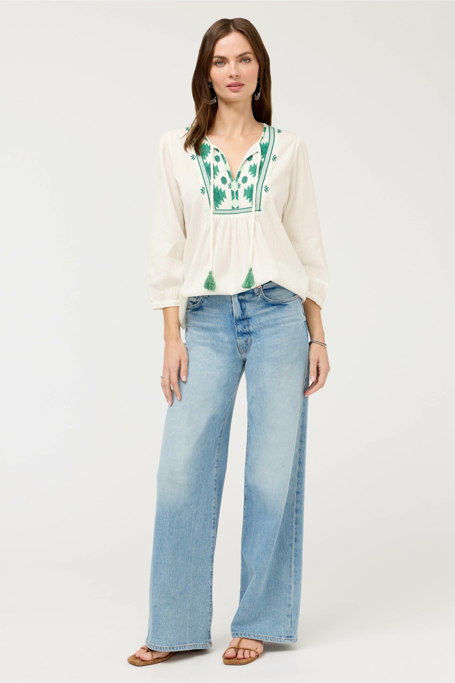 Johnny Was 3/4 SLEEVE PRAIRIE BLOUSE