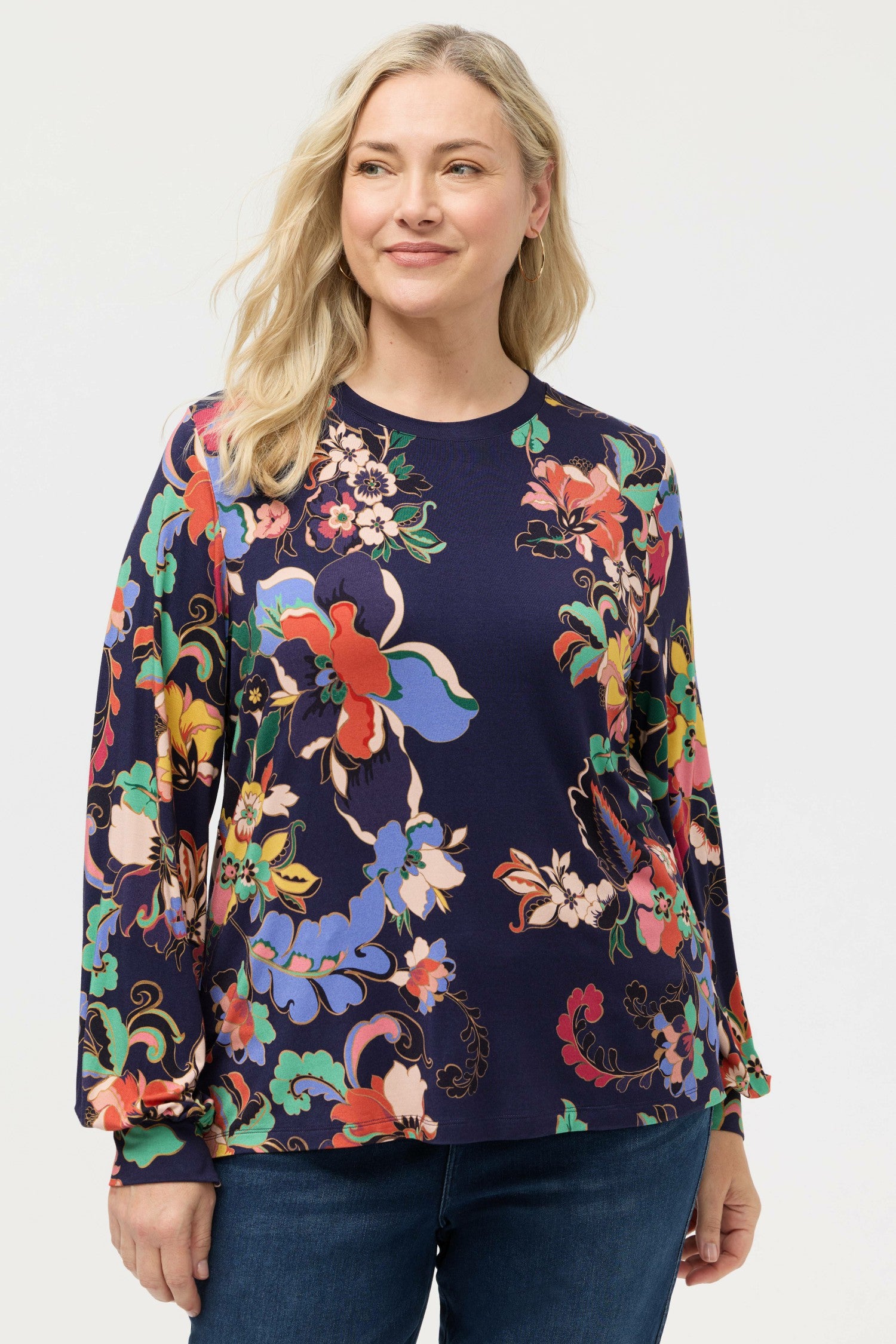 Johnny Was THE JANIE FAVORITE PUFF SLEEVE MOCK NECK