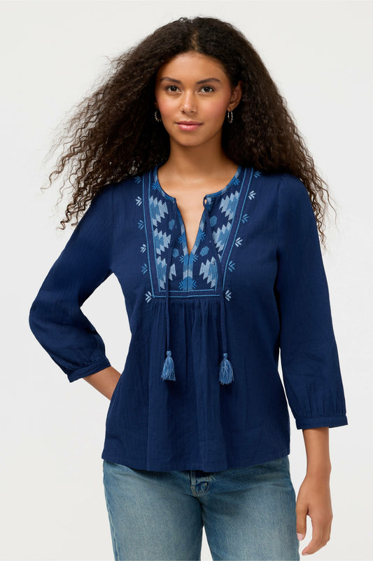 Johnny Was 3/4 SLEEVE PRAIRIE BLOUSE
