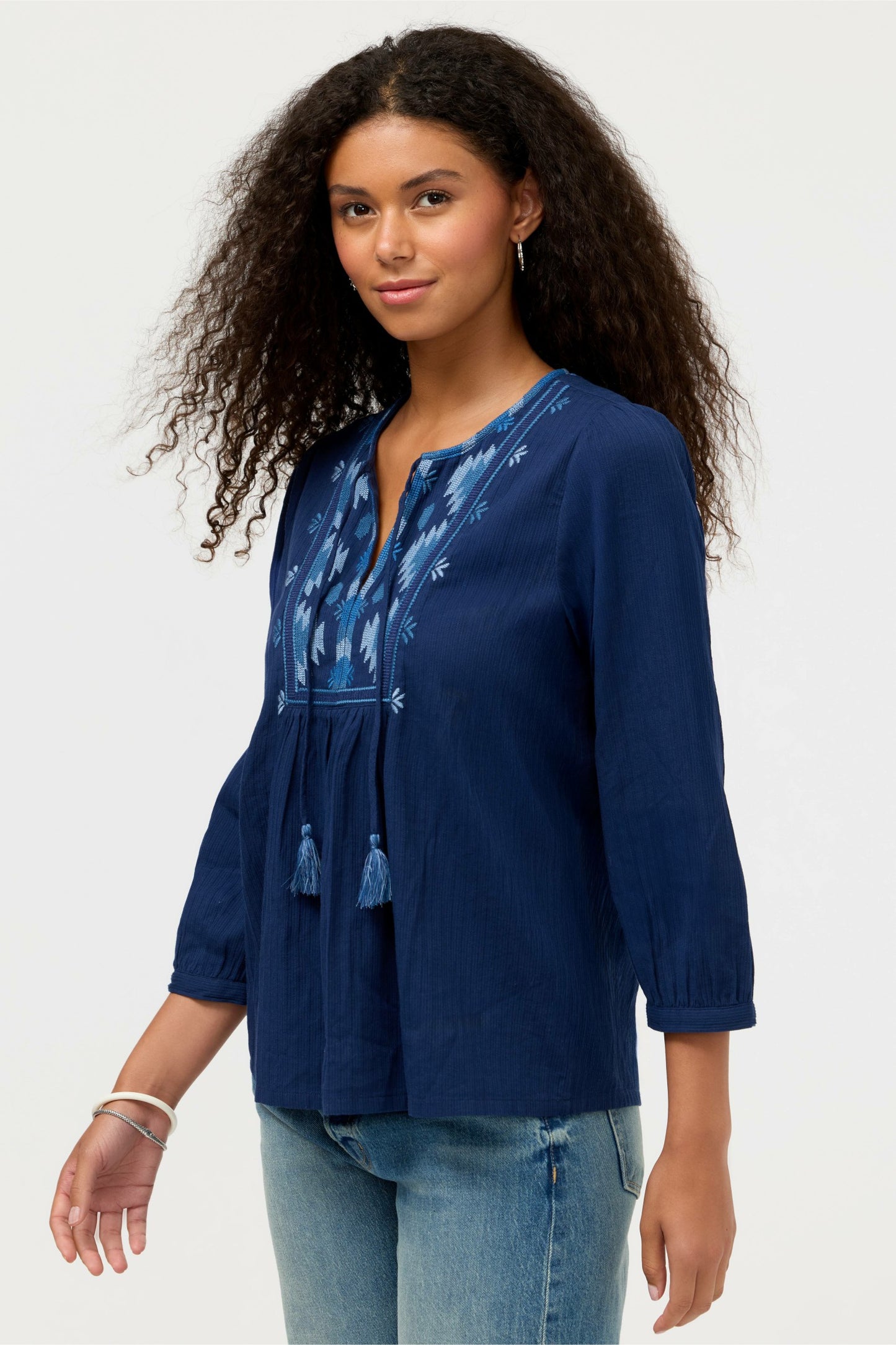 Johnny Was 3/4 SLEEVE PRAIRIE BLOUSE